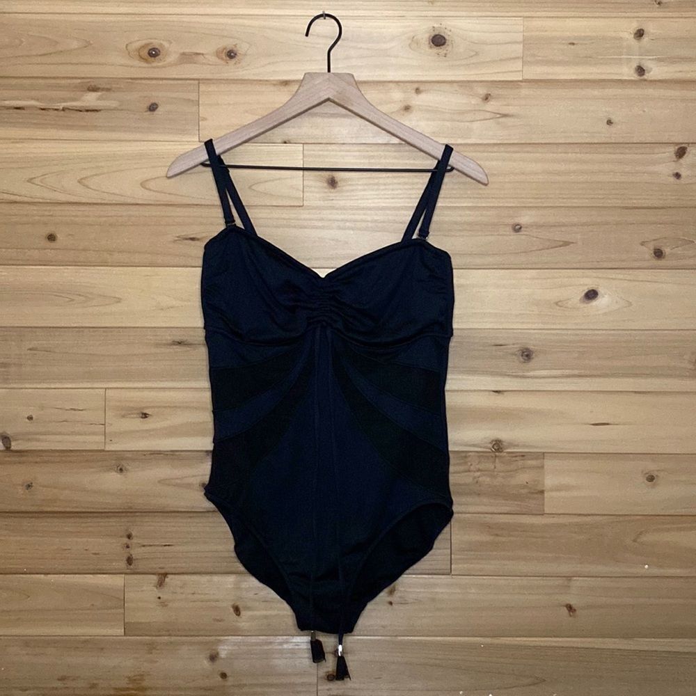 Seafolly Size US 10 Mesh Paneled One Piece Swimsuit